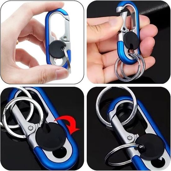 Porte-clés Métal Mousqueton Détachable - 2 Pièces Alliage Zinc Pour Clés Voiture