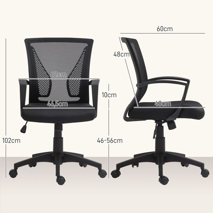 Chaise De Bureau Ergonomique HOMCOM - Dossier Maille, Support Lombaire 4D, Accoudoirs Relevables, Repose-pieds