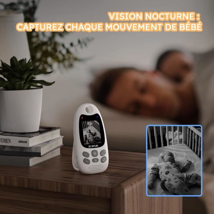 BOIFUN Babyphone Caméra, Camera Bebe VOX Vision Nocturne