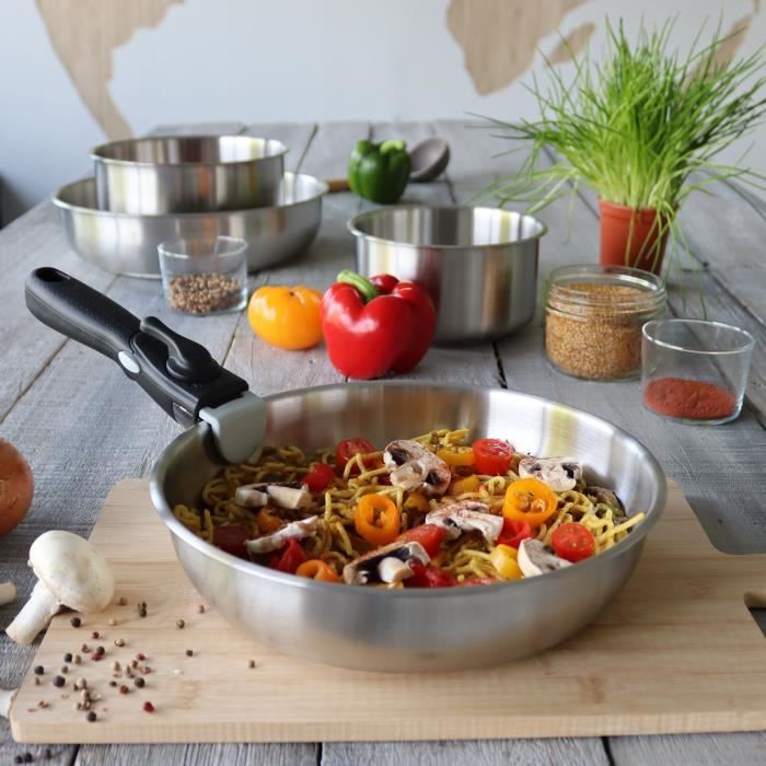 Wok Inox Induction Wok Amovible Iris 28cm En Inox Et Induction