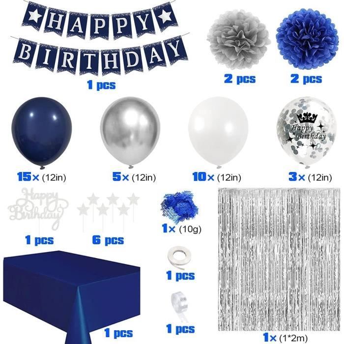 Ballons anniversaire en latex de couleur bleu foncé - fêtes de garçons