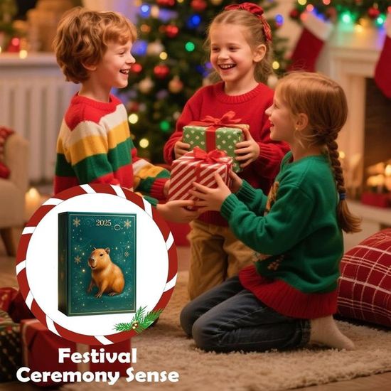 Calendrier De L'Avent Capybara En Acrylique 2D - 24 Ornements, Décor Animalier Pour Sapin, Maison, Voiture