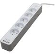CHACON Bloc multiprise 5 prises 16 A avec 2 ports USB et câble 1,5 m HO5VV-F 3x1,5 mm² blanc et brun-5