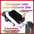 Chargeur vélo électrique 29,4v pour batterie 24v branchement XLR [3] BROCHES Chargeur de batterie de vélo rond-0