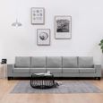 FNCM® Canapé droit fixe 5 places Design - Sofa Divan Canapé de relaxation - Gris clair Tissu ❤9393-0