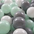 KiddyMoon 100 7Cm Balles Colorées Plastique Pour Piscine Enfant Bébé Fabriqué En EU, Blanc-Gris-Menthe-0