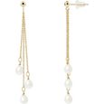 PERLINEA - Boucles d'Oreilles - Véritables Perles de Culture d'Eau Douce Poires 5-6 mm Blanc Naturel - Or Jaune - Bijoux Femme-0