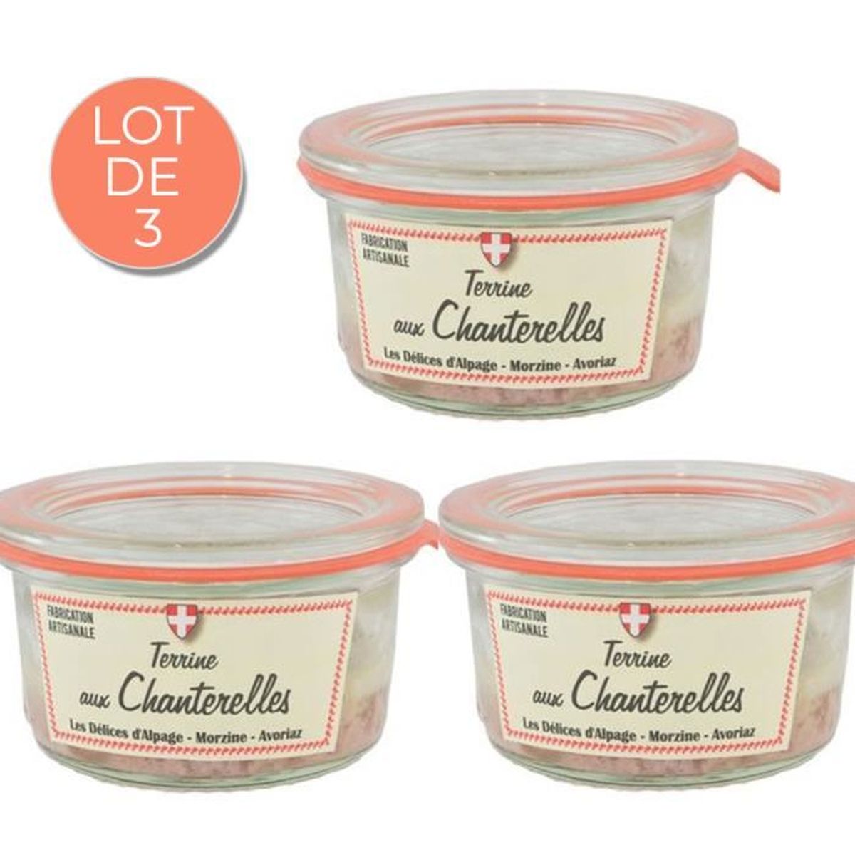 Terrine de savoie aux Chanterelles artisanale Lot de 3 terrines
