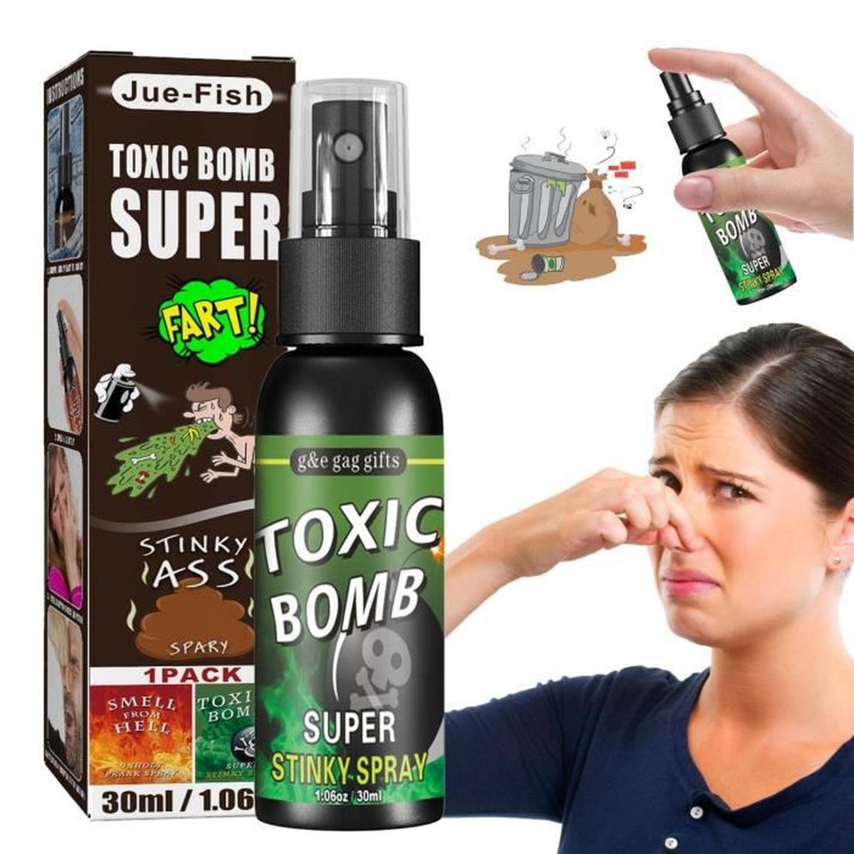Spray Puant Farce - Odeur De Pet Réaliste - 30 Ml - Pour Halloween, Poisson D'avril, Canulars Entre Amis