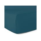 LE LINGE DE JULES Drap-housse 100% Coton 57 Fils Bleu Canard - 180 x 200 cm - Bonnet 30 cm