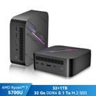 Mini PC Blackview MP100 AMD Ryzen™ 7 5700U 4.3GHz Max 32 Go 1 To-SSD 2To, Windows 11 Pro, Wifi 6, 4K UHD Display NETFLIX - Gris