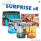 Boxers Premium Garçon - FREEGUN - Lot de 4 - Ceinture Elastique - Microfibre