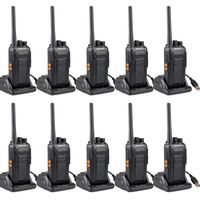  Retevis RT27 Talkie Walkie Monitor Rechargeable PMR446 16 Canaux CTCSS/DCS Radio Bidirectionnelle VOX Charge USB (Noir, 5 Paires)