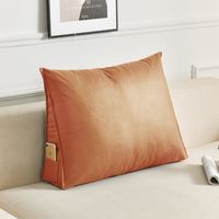 Grand coussin triangulaire pour tête de lit, coussin de lecture, coussin de soutien lombaire,Orange, 80 x 50 x 20 cm