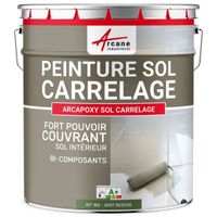 Peinture résine carrelage sol - ARCAPOXY SOL CARRELAGE  Ral 6011 Vert Reseda - Kit 1 Kg jusqu'a 5m² pour 2 couches