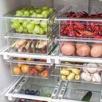 8 compartments - Boîte de rangement transparente pour réfrigérateur, boîte de rangement pour réfrigérateur