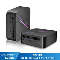 Mini PC Blackview MP100 AMD Ryzen™ 7 5700U 4.3GHz Max 32 Go 1 To-SSD 2To, Windows 11 Pro, Wifi 6, 4K UHD Display NETFLIX - Gris