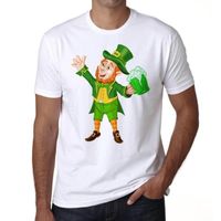 Homme Tee-Shirt Leprechaun De La Saint-Patrick Avec Bière Verte – St Patrick Day Leprechaun With Green Beer – T-Shirt Vintage