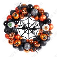 TD® Couronne d'Halloween à suspendre à la porte 35*35*9cm Design d'araignée Suspension festive Convient à la décoration d'Halloween
