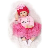22inch 55cm Silicone baby reborn dolls, lifelike doll reborn babies toys for girl pink princess gift brinquedos for childs