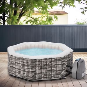 SPA COMPLET - KIT SPA Jacuzzi gonflable Carosino pour 5 personnes aspect