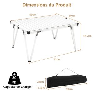 Table de camping pliante Bambou valise - Narbonne Accessoires Table de camping pliante Bambou valise - Narbonne Accessoires