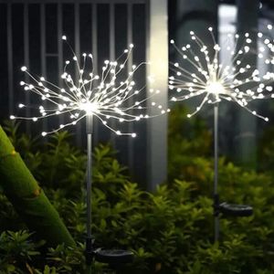 BESTA - Lumières solaires feux d'artifice extérieurs lumières de jardin  solaires lumières de bâton de sol pour la décoration de paysage de cour de  voie de jardin - Eclairage solaire - Rue