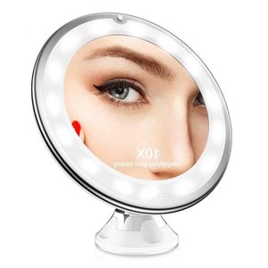 LifeX Miroir de maquillage argenté sur pied réglable en hauteur grossissement 3x / 1x miroir de maquillage cosmétique de 8 pouces acier inoxydable miroir de courtoisie pivotant à 360 degrés