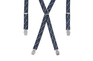 BRETELLES GASPARD Bretelles Fines - Fabrication artisanale en FRANCE - Croissillon bleu - Taille ajustable jusqu'à 130 cm