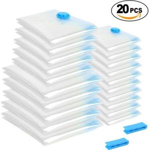 20pcs Réutilisable Plastique Ziplock Hôpitaux Sacs Maternité Essentiels  Vêtements de voyage Scellé Sac de rangement Chaussure Pochette Bagage  Organisateur Aspirateur Givré Meilleur Gif