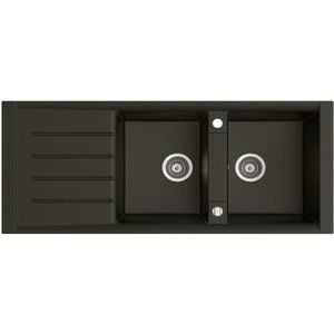 Ewi Evier Cuisine A Encastrer 2 Bacs 1 Egouttoir Spirelle Resine 116 X 50 Cm Noir Achat Vente Evier De Cuisine Evier Spirelle 116x50 Cm Noir Cdiscount