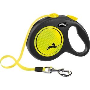 Flexi Standard M Neon Reflect Cord/ón 5 m Negro//Neon