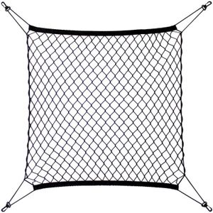 Pour Plupart Des VéHicules Maille Extensible Pour Aider Fixer Bagages Pour Plus De SéCurité Sur La Route Filet Organiseur Pour Coffre Voiture Noir Filets En Nylon 60x110cm Avec 4 Crochets 
