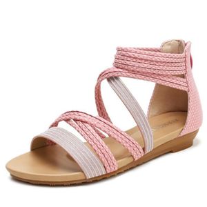 Sandales plates fermeture eclair talon Cdiscount