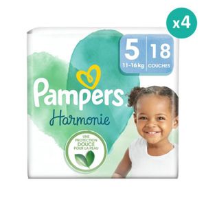 COUCHE Couches Pampers Harmonie Taille 5 - Pack de 18