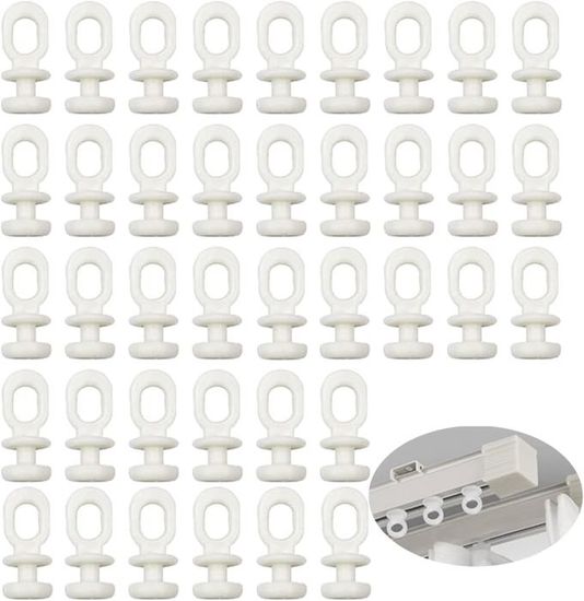 100 Pcs Glissière De Rideau En Plastique Glisseur Pour Rail Rideau Glisseurs Pour Rideau De
