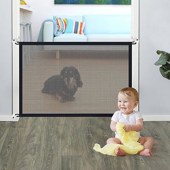 Barrière Bébé Fermeture Automatique Barrière Sécurité Escalier Keny 76,2 Cm - Fermeture Auto, Réglable 73,7-108 Cm, Montage Pression, Pour Bébé/animal