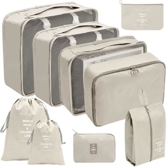 Set Organisateur Valise WECUTE 11 Pièces Kaki - Packing Cubes Pour Vêtements, Chaussures, Cosmétiques