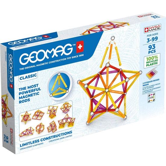 Geomag Magicube Green 24 Cubes Magnétiques 100% Recyclés – Jeu De Construction Éducatif STEM Pour Enfants, Garçons Et Filles