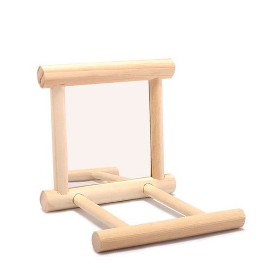 Perchoir Balançoire En Bois Pour Oiseaux Avec Miroir - Jouet Pour Perroquets, Perruches, Inséparables - Pour Cage - 11