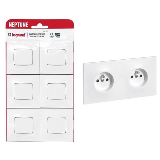 ANCIEN INTERRUPTEUR SIMPLE Legrand Neptune Blanc TBE EUR 8,00 - FR