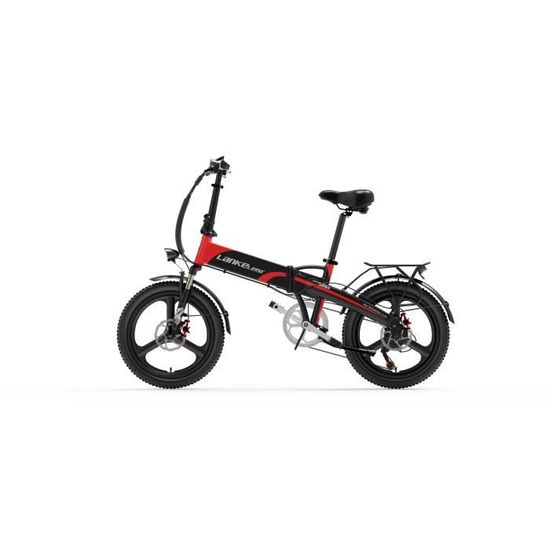 Vélo électrique LANKELEISI G660 Rouge 500W 20 " pouces FAT BIKE VTT 12.8AH 110KM 30KM-H Pliage