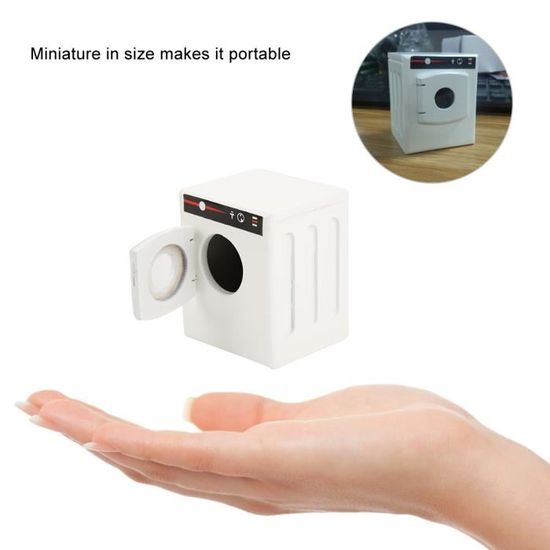 Mini Machine À Laver Maison De Poupée, 1:12 Maison De Poupée Modèle De Machine À Laver En Bois Accessoires De Meubles De Maison De Poupée Bricolage Pour Poupées(Blanc