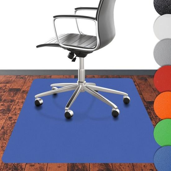Tapis De Chaise De Bureau Kleopatra Bleu 100x120cm - Protection Sol Anti-Rayures Bords 45° Tapis Chaise Roulante Protection