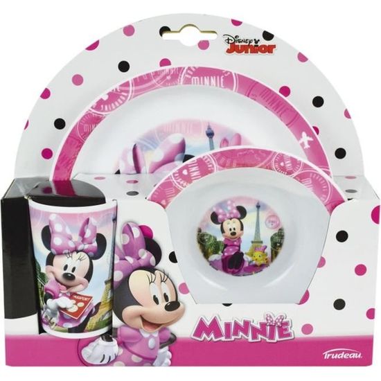 Ensemble repas MINNIE - FUN HOUSE - Fille - À partir de 3 ans - Rose et multicolore - Lave-vaisselle