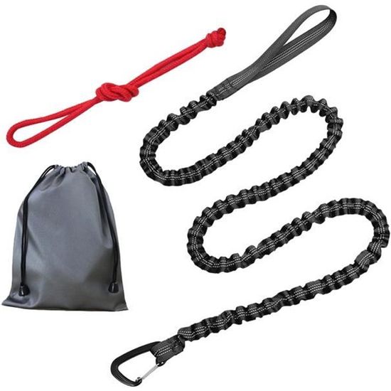 Corde De Remorquage Élastique Vélo Enfant 3m – Sangle De Traction Parent-Enfant – Charge Max 500 Kg – Idéale VTT Et Balades Famille (Rouge)