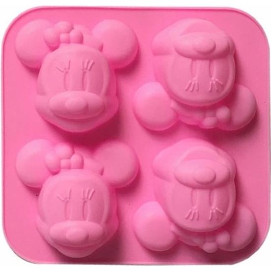 4 outils de moule de gâteau de moule de silicone de Minnie Mouse même pour le ménage de cuisine
