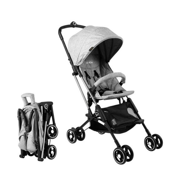 Poussette bebe compacte U kiss Pliable Poussette bebe legere pour landau convertible pour bebe Gris Cdiscount Puericulture Eveil bebe