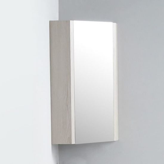 Meuble d'angle miroir de salle de bain - Rue du Bain - Chêne Gris - Scandinave