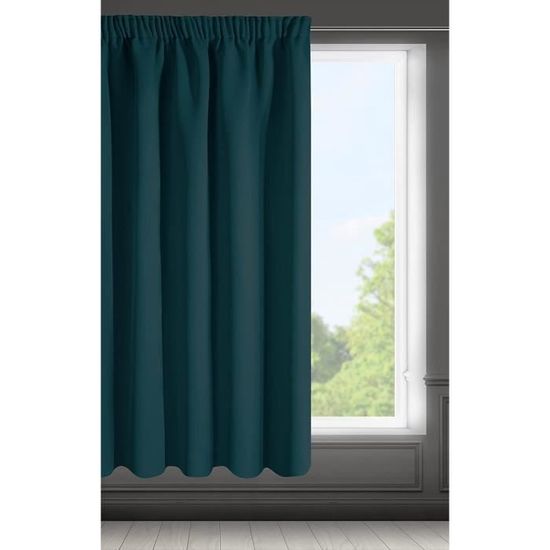Rideau Occultant Extra Long Logan 135x270cm Vieux Rose - Passe-Tringle Galon Fronceur Blocage Lumière